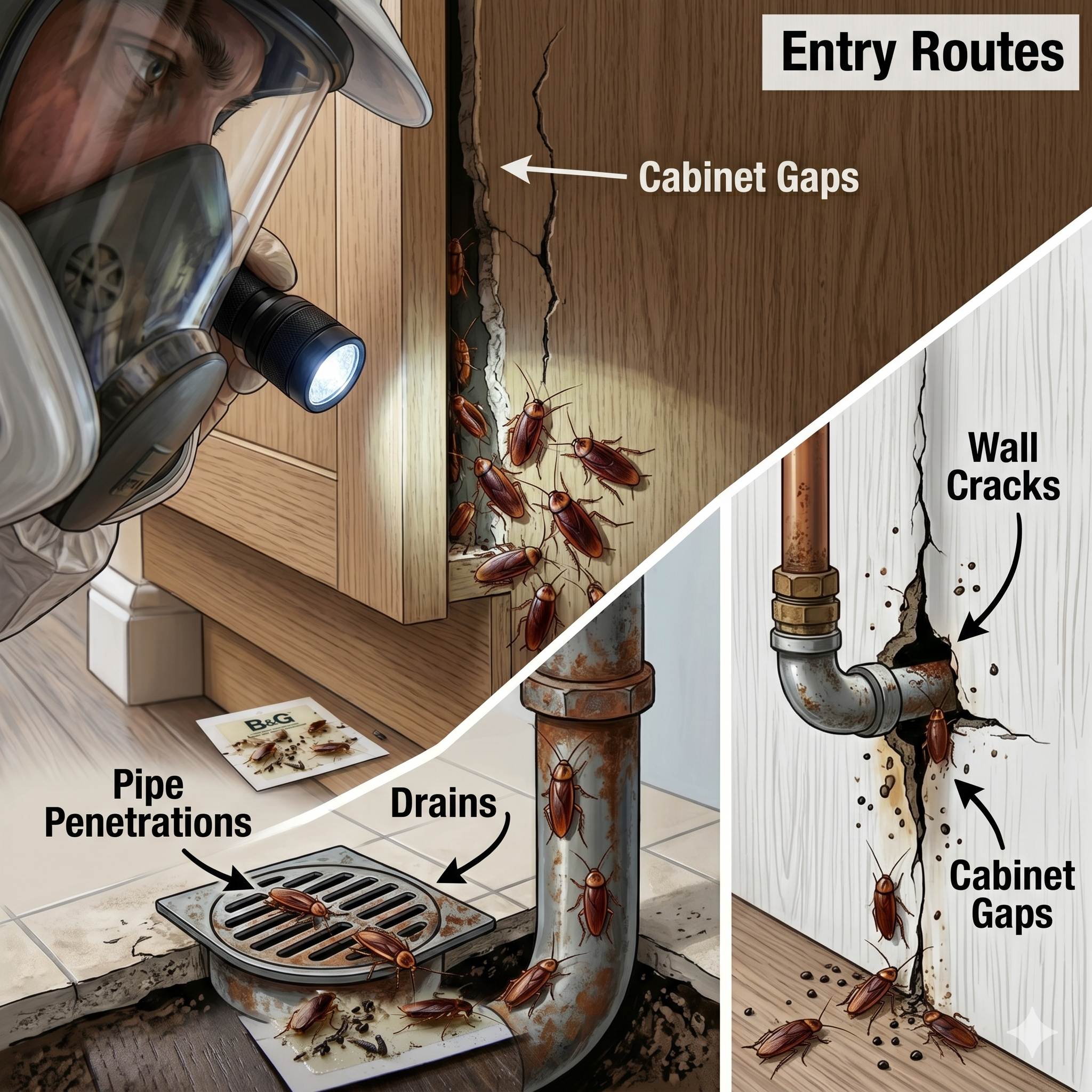 how cockroaches get in